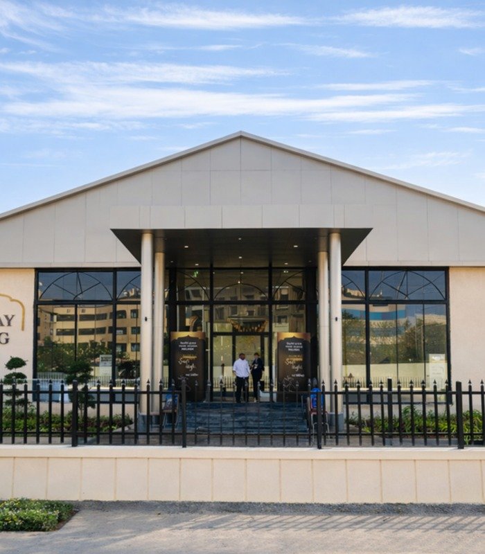 German Hanger Office Setup — Building Entrance